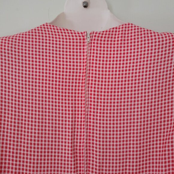 Allison Che 16 Pink Gingham Dress Floral Embroidery Waist Tie Modest Church - Picture 4 of 8